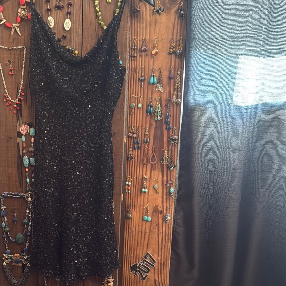 Elegant Black Sequin Dress